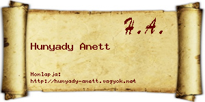 Hunyady Anett névjegykártya
